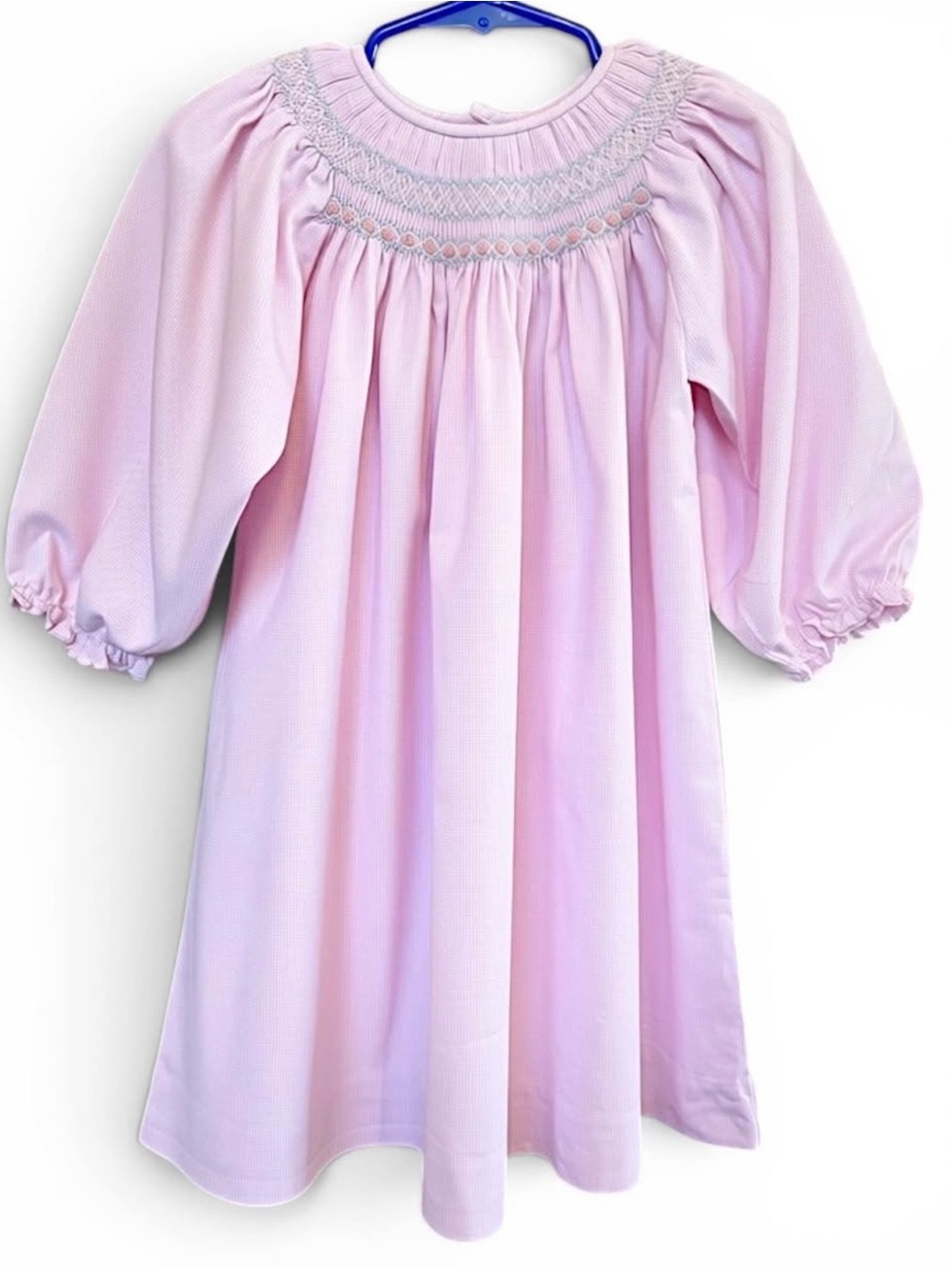 Vintage Carriage Boutiques Pink Hand Smocked Embroidered Bishop Style Dress 24M